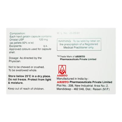 O Stat 120mg Capsule 10'S - Obesity