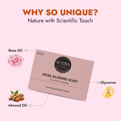 Alziba Cares Soap - Rose Almond 100 g - Soaps