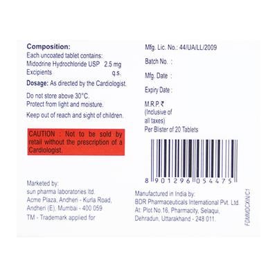 MIDODRIVE 2.5 Tablet 20's - Hypotension-Vas