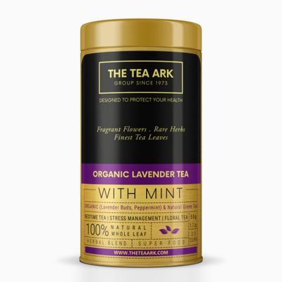 The Tea Ark Organic Lavender Tea - Mint 50 gm (Tin) - Green/Herbal Teas