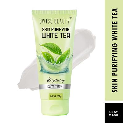 Swiss Beauty Skin Purifying Brightening Clay Mask - (White Tea) 100 gm - Masks & Peels