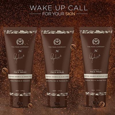 The Man Company Caffeine Face Care Kit with Face Wash, Face Scrub, Face Pack 1's - Facial Kits