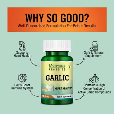 Morpheme Remedies Garlic 500mg Extract 60's - Digestive Health
