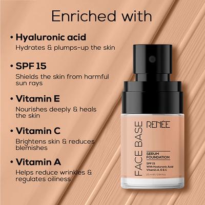Renee Cosmetics Face Base Serum Foundation - 08 Posh 20 ml - Foundation