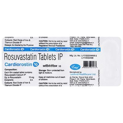 CARDIOROSTIN 10mg Tablet 10's - High Cholesterol-Dys