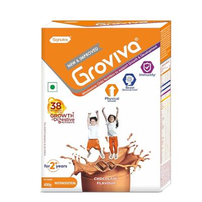 Groviva New & Improved Age 2+ Child Nutrition Supplement Powder Refill Pack - Chocolate Flavour 400 g - Kids Nutrition