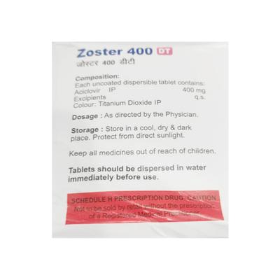 Zoster 400 DT Tablet 10'S - Viral infections-Ant