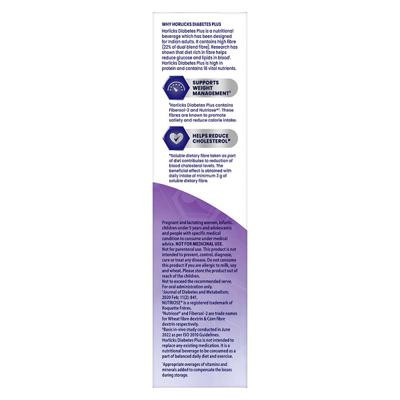 Horlicks Diabetes Plus Powder - Vanilla Flavour (Refill Pack) 400 g - Nutritional Supplement