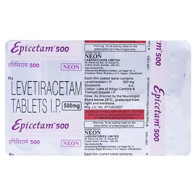 Epicetam 500mg Tablet 10'S - Epilepsy/Convulsion-Ant