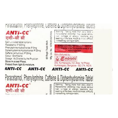 ANTI CC Tablet 10's - Cough And Cold-Cou