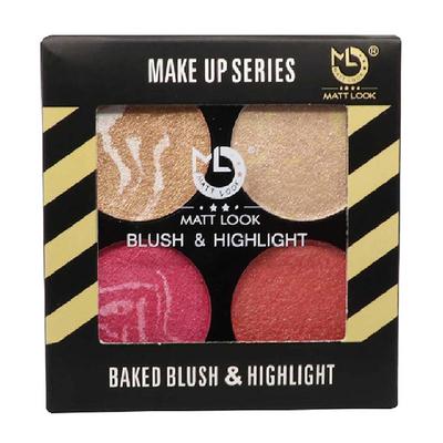 Matt Look Make - Up Series Baked Blush & Highlight Palette, Multicolor - 02 12 gm - Face Palettes