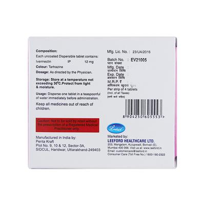 EVIMECTIN DT Tablet 4's - Parasitic Worms-Ant