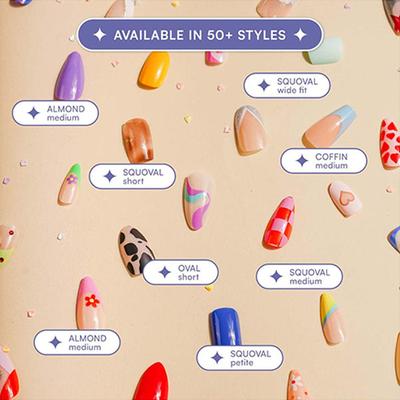 Gush Beauty Nailed It Reusable Luxury Press On Nails With Application Kit Natural Nude - Medium Almond 1's - Nail Art