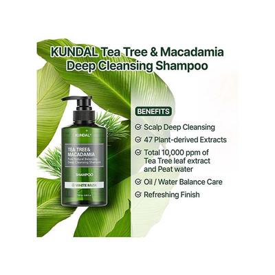 Kundal Tea Tree and Macadamia Deep Cleansing Shampoo White Musk 500 ml - Shampoos