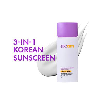 Sixam Glow Daily Call Sun Serum SPF 50 PA++++ with Niacinamide & Bisabolol, Weightless Sunscreen 50 ml - Body Sunscreen