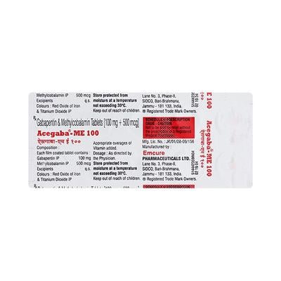 Acegaba ME 100mg Tablet 10'S - Neuropathic Pain-Dru