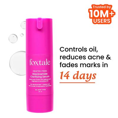 Foxtale 12% Niacinamide Serum with Azelaic Acid for Oil Control & Brightening 30ml - Face Serum