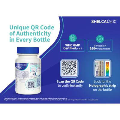 Shelcal 500 Calcium+Vitamin D3 Tablet 30's - Calcium And Minerals