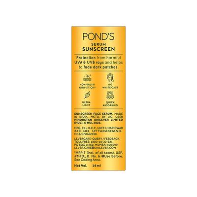 Ponds Serum Sunscreen Spf 50 PA++ UVA UVB Nicanamide - C 14ml - Body Sunscreen