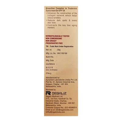 TRUDERMA NEW SPF 50 PA +++ Sunscreen Gel 50g - Sun Protectors-Emo