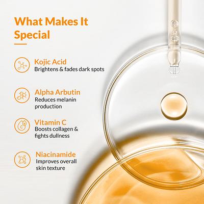 Fixderma Skarfix Plus 4% Kojic Acid Brightening Face Serum Fades Dark Spots & Hyperpigmentation 10 gm - Face Serum