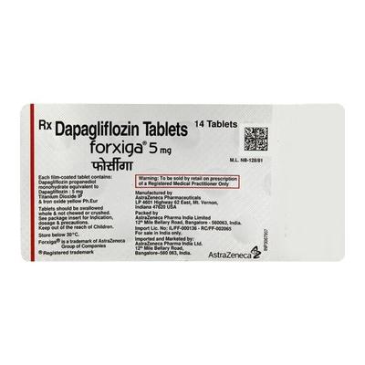 Forxiga 5mg Tablet 14'S - Diabetes-Ant