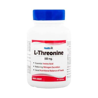 Healthvit L-Threonine 500mg Essential Amino Acid- Capsules 60's - Amino Acids