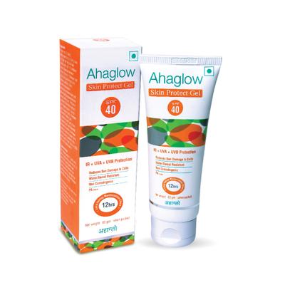 AHAGLOW SPF 40 PA+++ SKIN PROTECT Gel 60gm - Sunscreen Preparations-Emo