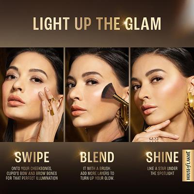 Lakme Glitterati Marble Highlighter 02 Shimmer Rose 7 gm - Highlighters & Illuminators