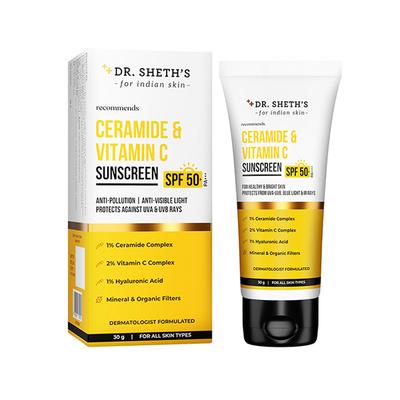 Dr. Sheth's Ceramide & Vitamin C Sunscreen SPF 50+ PA+++ 30 gm - Face Sunscreen