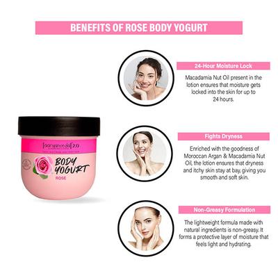 Aryanveda Anti Acne Rose Body Yogurt 200 ml - Lotions & Creams