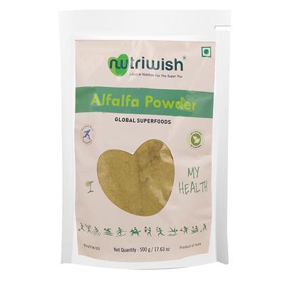Nutriwish Alfalfa Powder 500 gm - Herbal Dietary Supplement