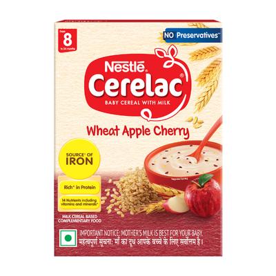 Nestle Cerelac Stage 2 (8 Months+) Powder - Wheat Apple Cherry 350 gm (Refill Pack) - Baby And Infant Supplements