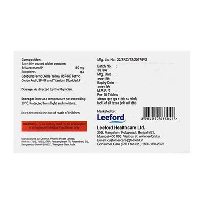 BRIVETAM 50 Tablet 10's - Epilepsy/Convulsion-Ant
