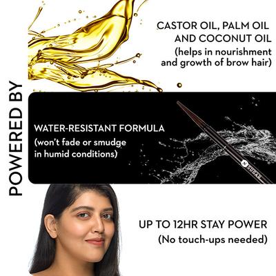 SUGAR Cosmetics Arch Arrival 3-in-1 Brow Shaper - 01 Jerry Brown (Medium Brown) 0.35 gm - Eyebrow Pencils & Enhancers