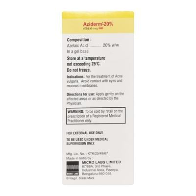Aziderm 20% Gel 15gm - Acne-Acn