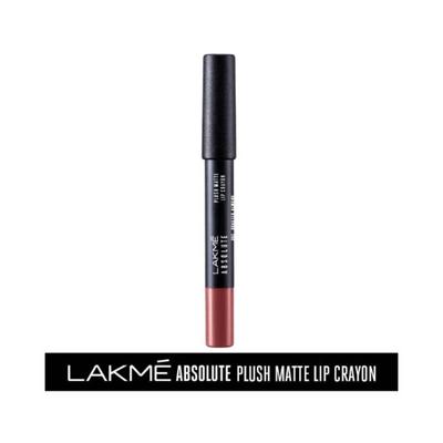 Lakme Absolute Plush Matte Lip Crayon 302 Roasted Almond 2.8 gm - Lipsticks