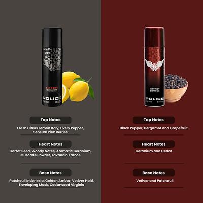Police Extreme Deodorant Spray 200ml + Instinct Deodorant Spray 200ml 2's - Men Deodorants/Roll-Ons