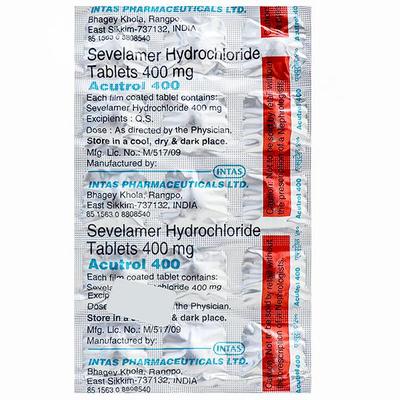 Acutrol 400mg Tablet 15'S - Poisoning/Overdose-Ant