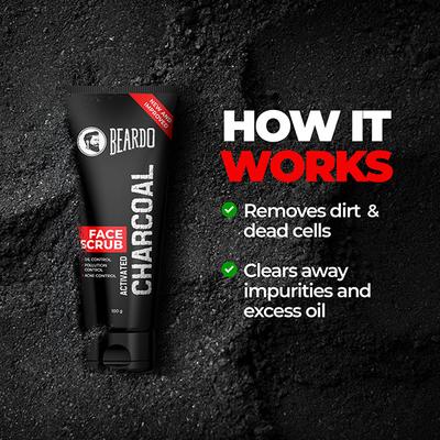Beardo Charcoal Detox Kit For Men Face Wash, Body Wash, Face Scrub and Deo (50Ml + 100Ml + 50G + 40Ml) 1's - Face Washes
