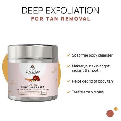 The Tribe Concepts Ubtan Body Cleanser With Steel Tin 250 gm - Scrubs & Exfoliants