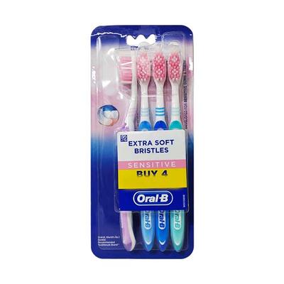 Oral-B Sensitive Extra Soft Bristles Toothbrush 4's - Hair Brushes