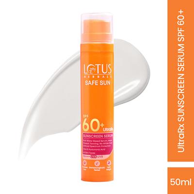 Lotus Herbals UltraRX Sunscreen serum SPF 60+ PA++++, All Skin Types, Dermatologically Tested 50 gm - Body Sunscreen