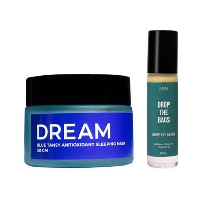 Enn Dream Blue Tancy Antioxidant Sleeping Mask & Drop The Bags Under Eye Serum Combo Kits (50gm+10ml) 1's - Facial Kits