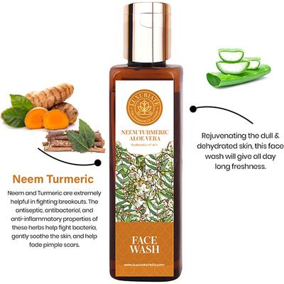 Luxuriate Neem Turmeric Aloevera Face Wash for Unisex 100 ml - Make Up Removers
