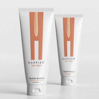 Happier Glow Shield Tinted Sunscreen SPF 50 PA+++, Non-Greasy, No White Cast, High-Quality UV Filters, Lightweight, Long-Lasting Protection for All Skin Types 50 ml - Face Sunscreen