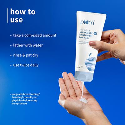 Plum 2% Niacinamide Face Wash With Rice Water For Bright Soft Skin 50 ml - Face Wash & Cleansers