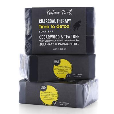 Nature Trail Charcoal Therapy Soap Bar Combo, Sulphate and Paraben Free 375g 3's - Soaps