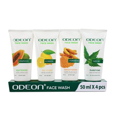 Odeon Face Wash Turmeric + Lemon + Papaya + Neem X 4Pcs 200 ml - Face Wash & Cleansers
