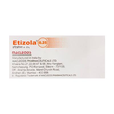 ETIZOLA 0.25 Tablet 15's - Anxiety-Anx